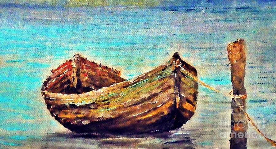 Boat Painting - A Boat by Amalia Suruceanu