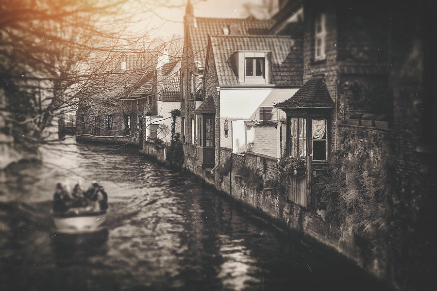 A Boat Trip in Bruges Belgium Vintage  Photograph by Carol Japp