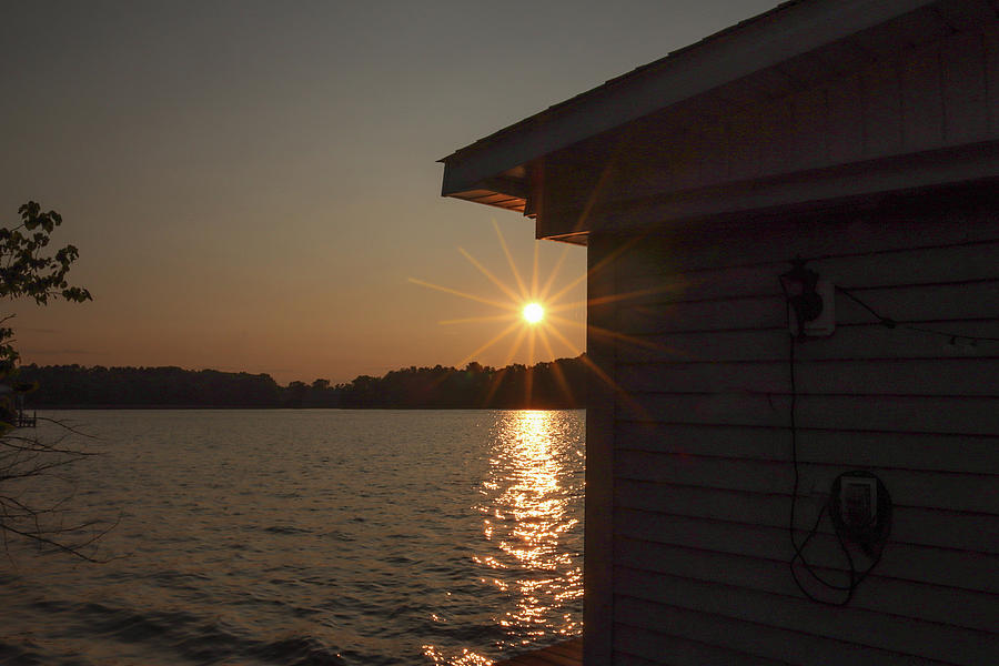 A Boathouse Corner Sunset Photograph