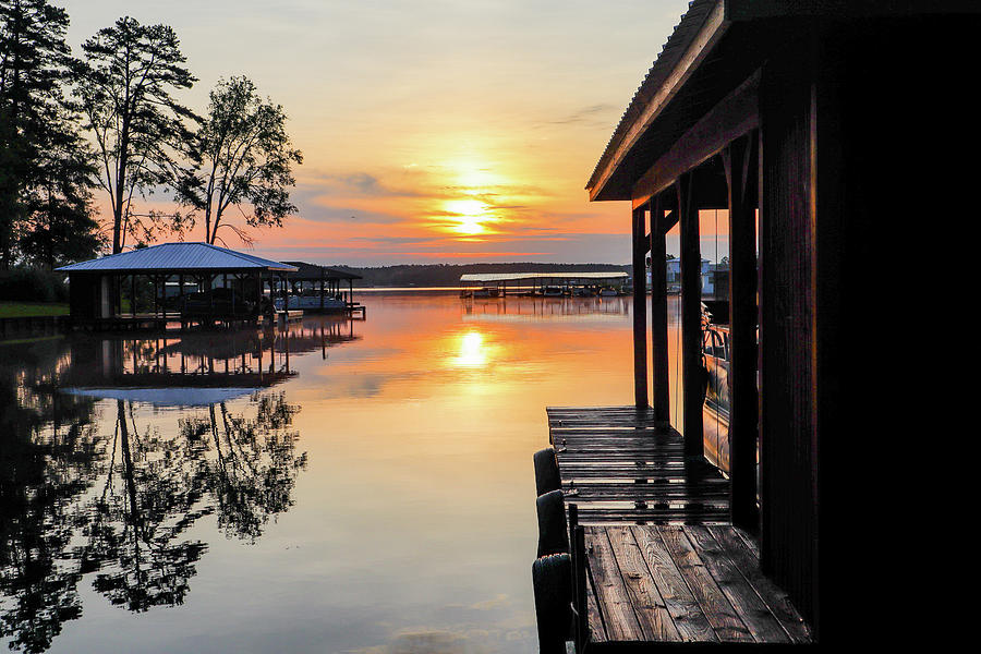 A Boathouse Side Sunrise Photograph by Ed Williams