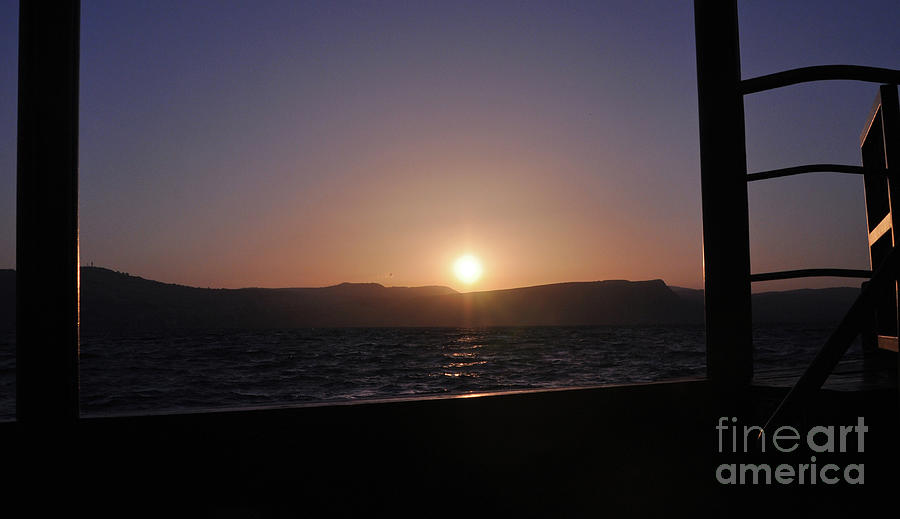 A Boats-Eye View Of Sea Of Galilee at Sunset Photograph by Lydia Holly