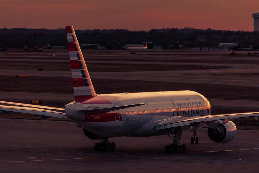 Sunset Photograph - A Boeing Taxiing for Departure by Phil And Karen Rispin