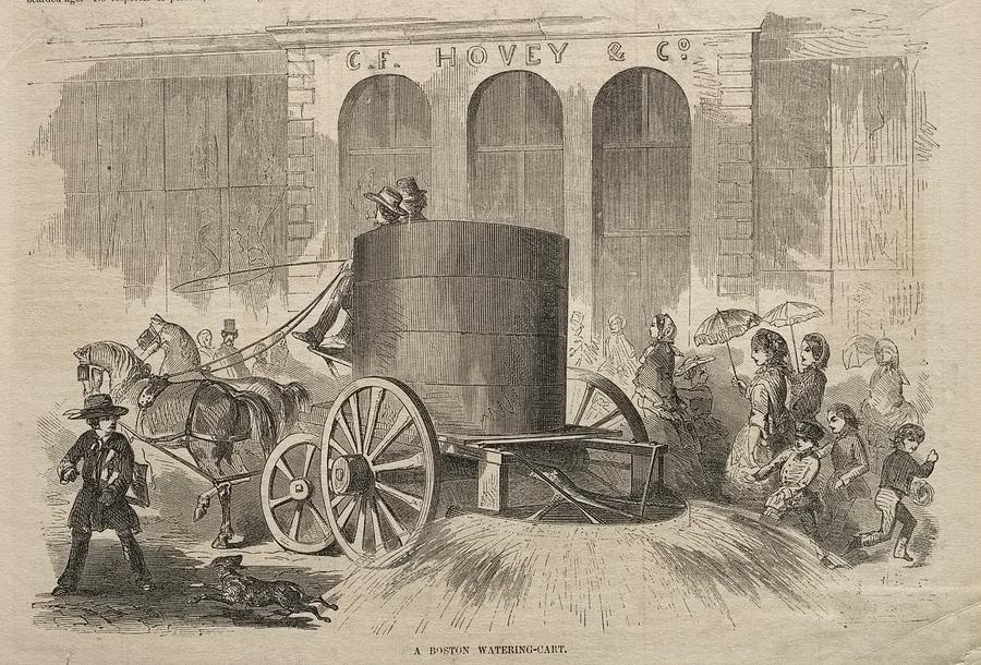 A Boston Watering Cart 1857 Winslow Homer  American 1836 to 1910 Painting by MotionAge Designs