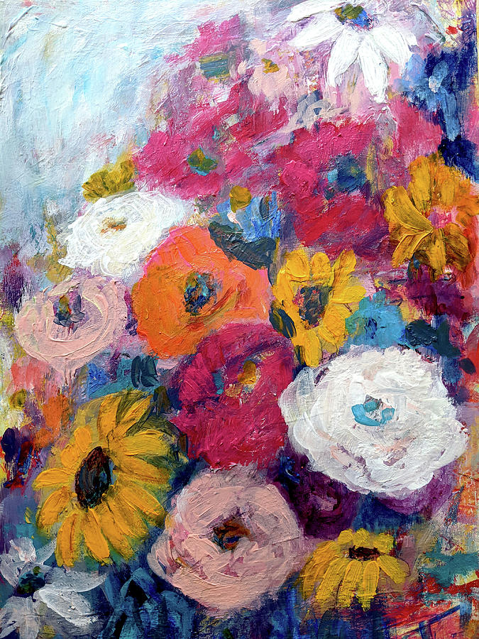 A Bouquet For You Painting by Haleh Mahbod