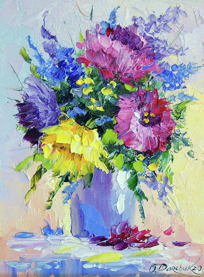 A bouquet of bright colors Painting by Olha Darchuk - Fine Art America