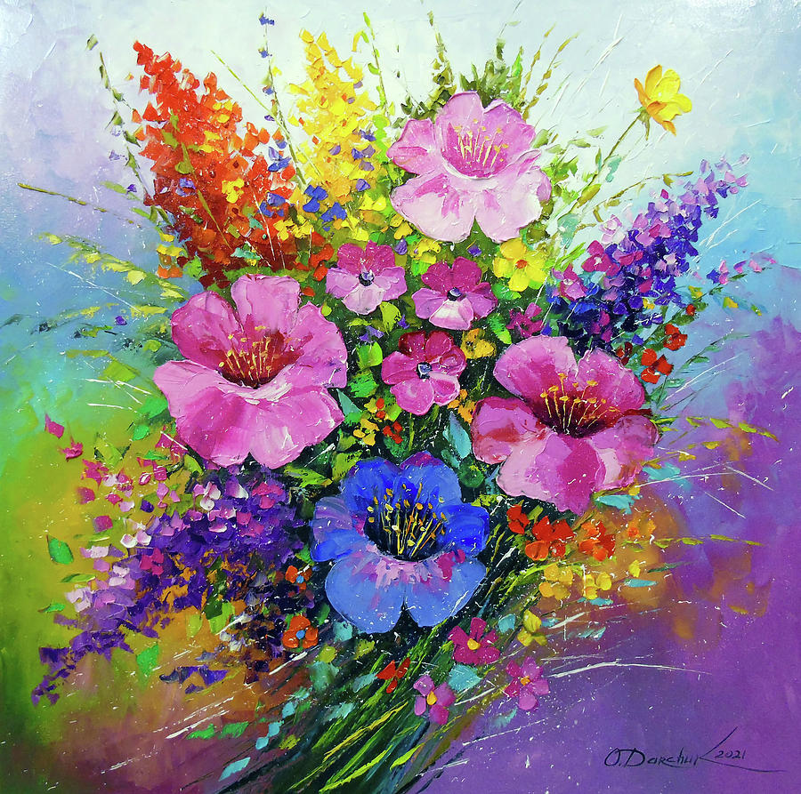 A bouquet of flowers for your beloved Painting by Olha Darchuk - Fine ...