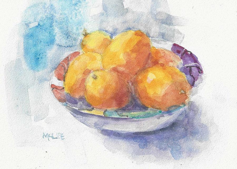 A Bowl of Lemons Painting by Marlene Lee