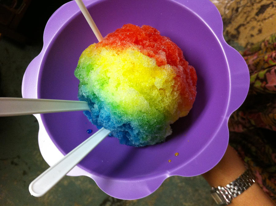 A bowl of rainbow shaved ice Photograph by Mypoppet