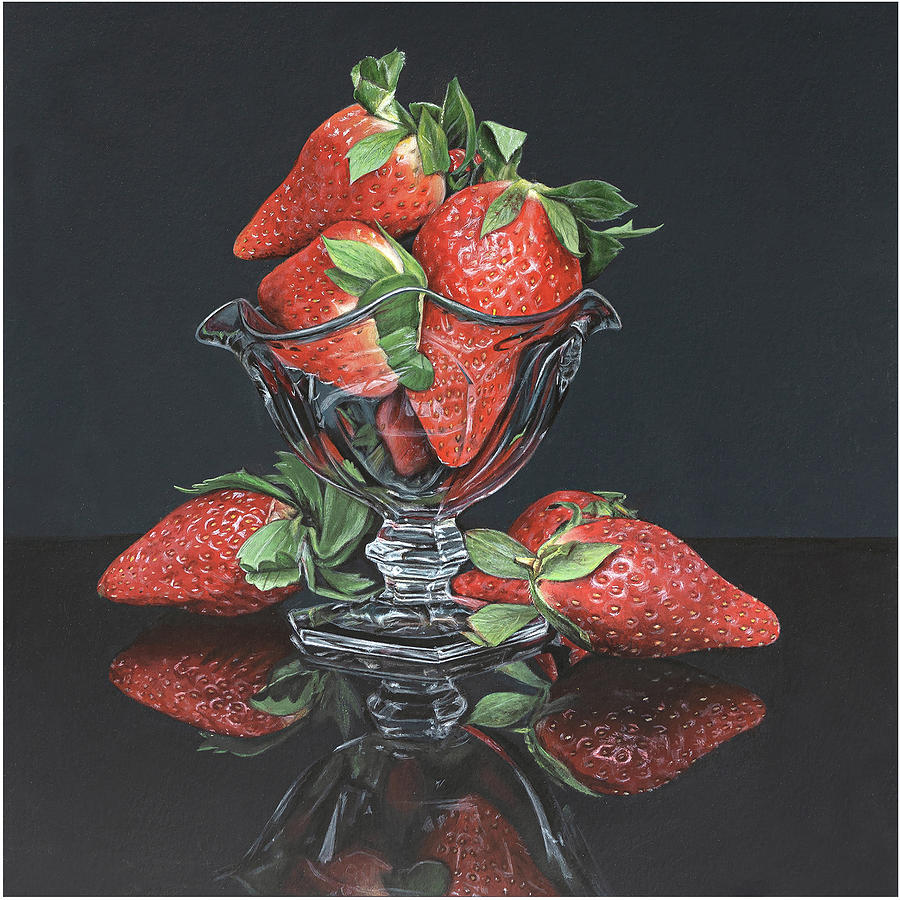 A Bowl Of Strawberries Painting By Madeline Parker - Fine Art America