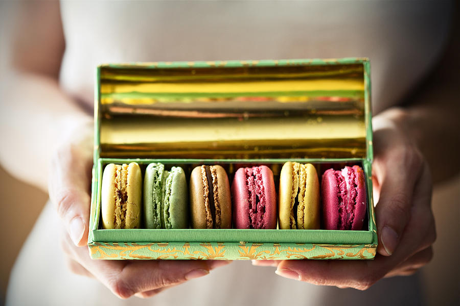 A box of macarons in hands Photograph by Ingwervanille