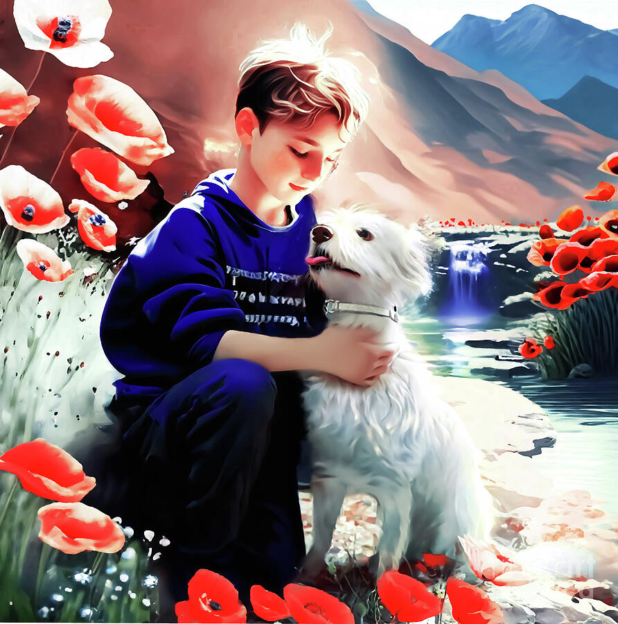 A Boy And His Dog Digital Art By Eddie Eastwood - Fine Art America