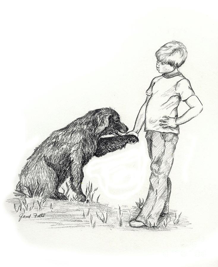 A Boy and His Dog Painting by Janet Felts - Fine Art America