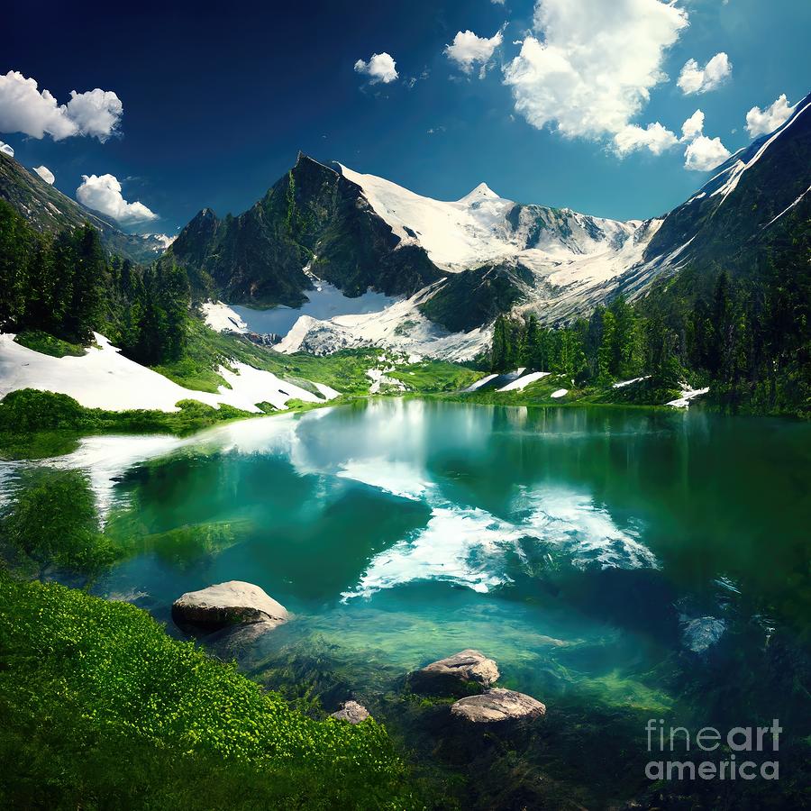 A Breath of Fresh Air Exploring a Snowy Landscape Digital Art by Zellitra Inspirational - Fine 