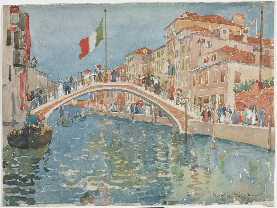 A Bridge in Venice 1899 Maurice Prendergast  American 1858 to 1924 Painting by MotionAge Designs