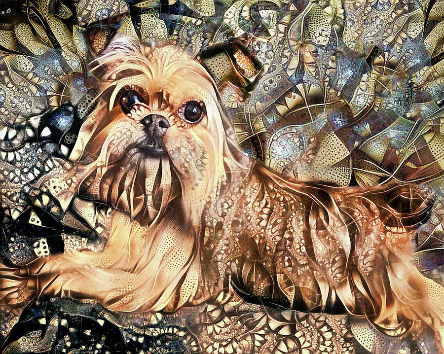 A Brussels Griffon Dog Named Winston Mixed Media by Peggy Collins