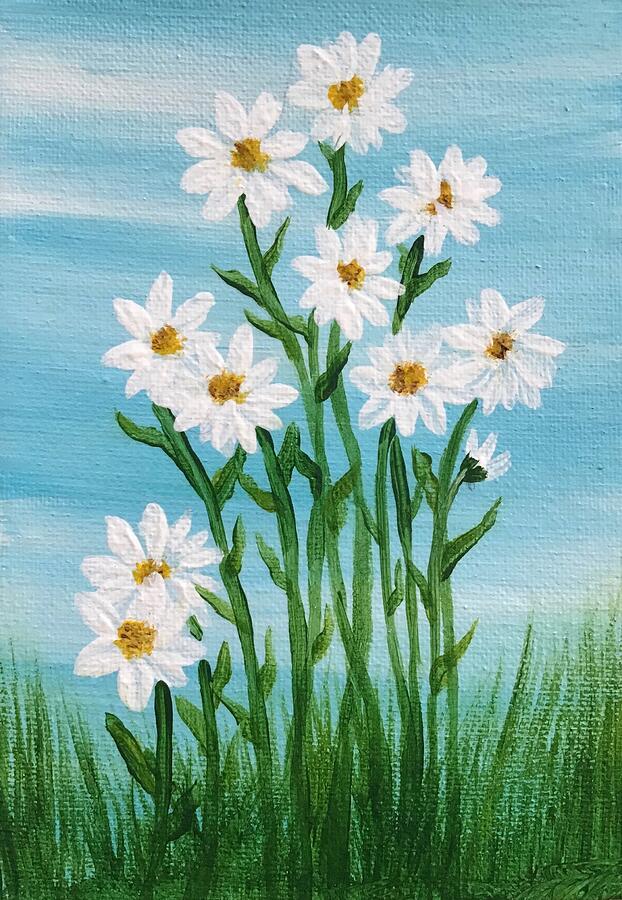 A Bunch Of Daisies Painting by Lorraine Centrella