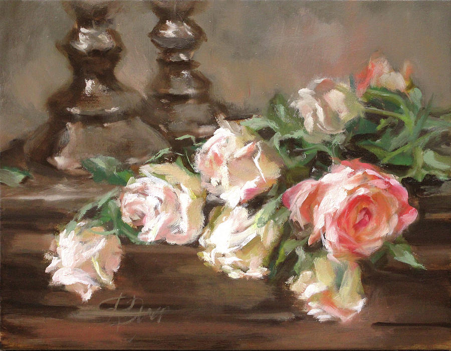 A Bunch of Roses Painting by Roxanne Dyer