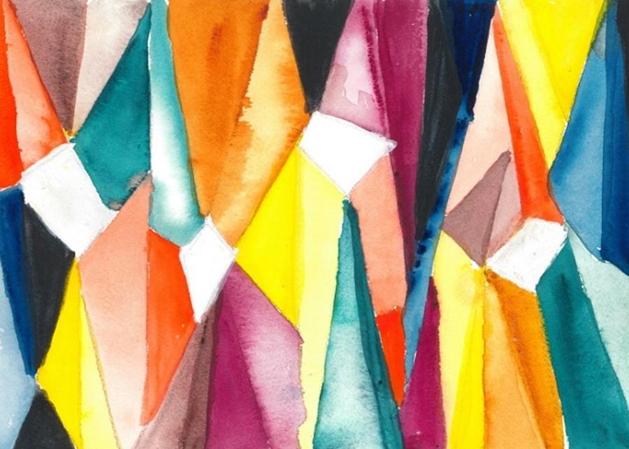 A Bunch of Triangles Painting by Diane Chinn