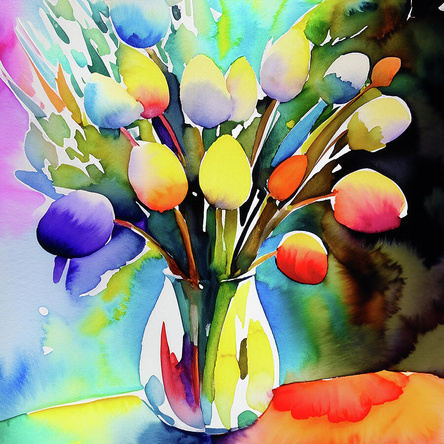 A burst of color from the freshly cut Tulips Mixed Media by Pheasant Run Gallery A burst of color from the freshly cut Tulips Mixed Media by Pheasant Run Gallery