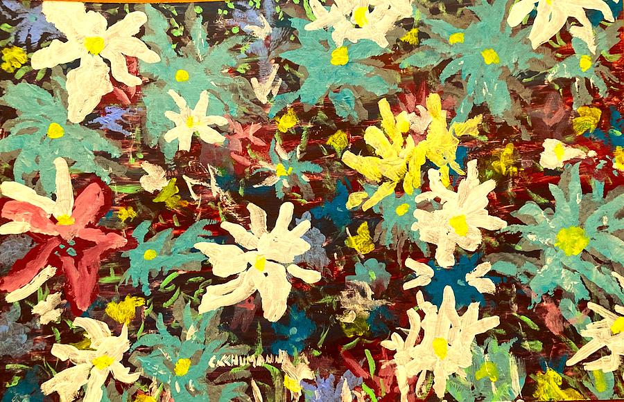 Summer Flowers Painting - A Burst of Flowers by Carl Schumann