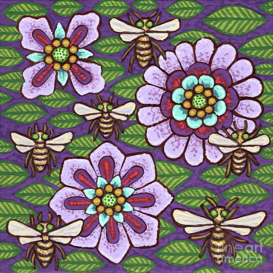 A Busy Buzz Of Bees Painting by Amy E Fraser