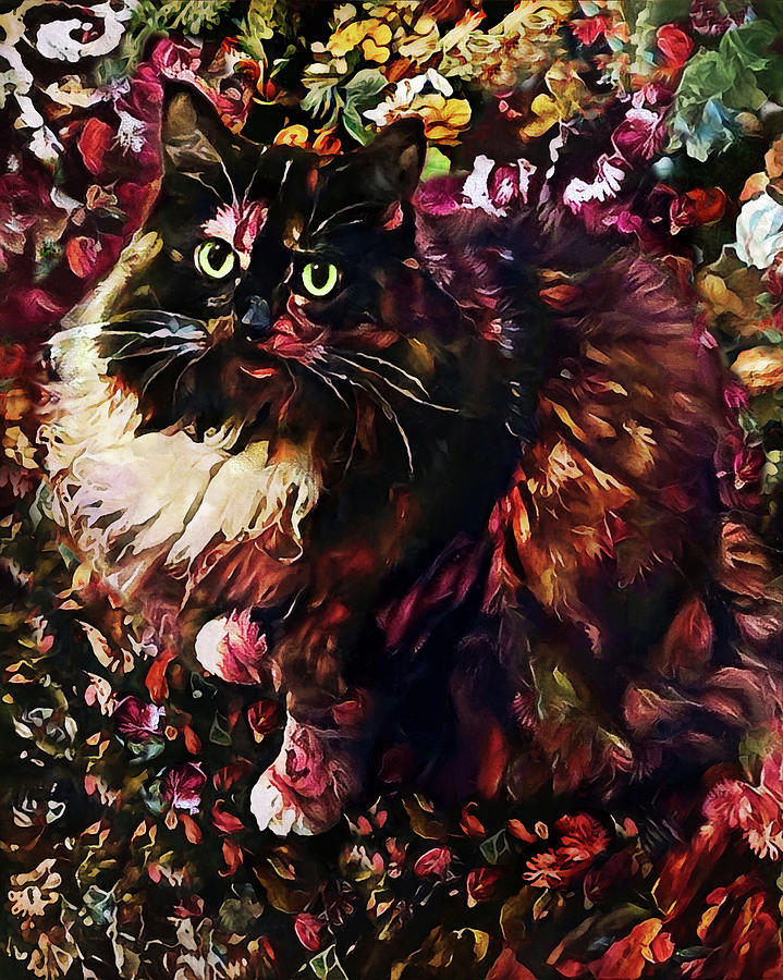 A Calico Cat Named Cali Digital Art by Peggy Collins