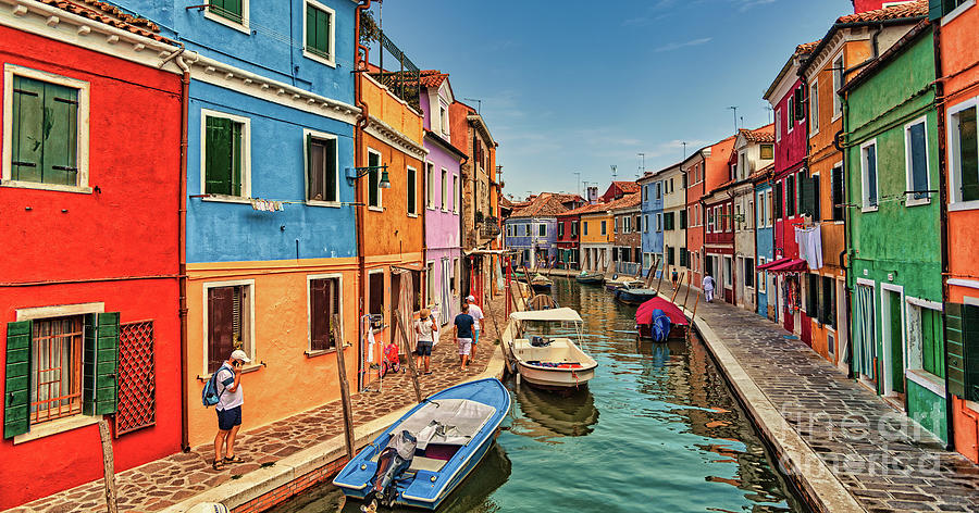 A canal in Burano Photograph by The P