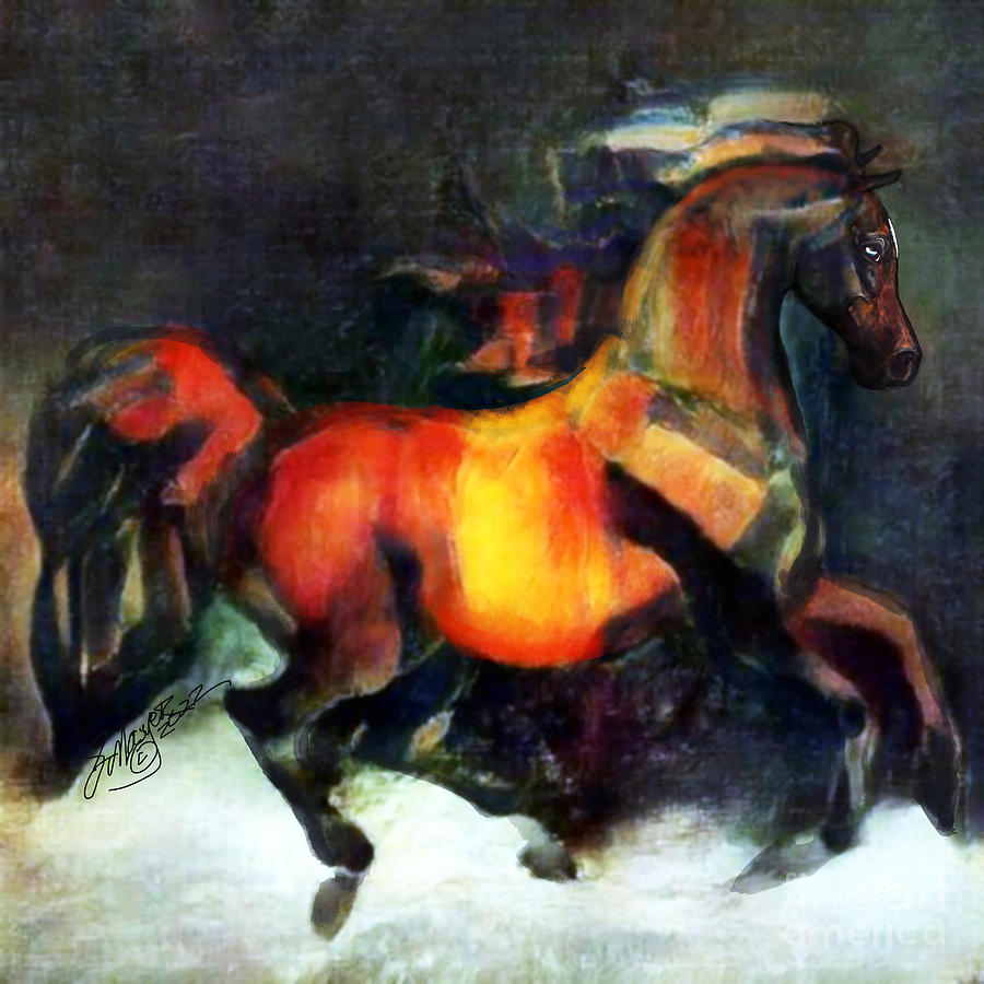 A Cantering Horse 003 Digital Art by Stacey Mayer
