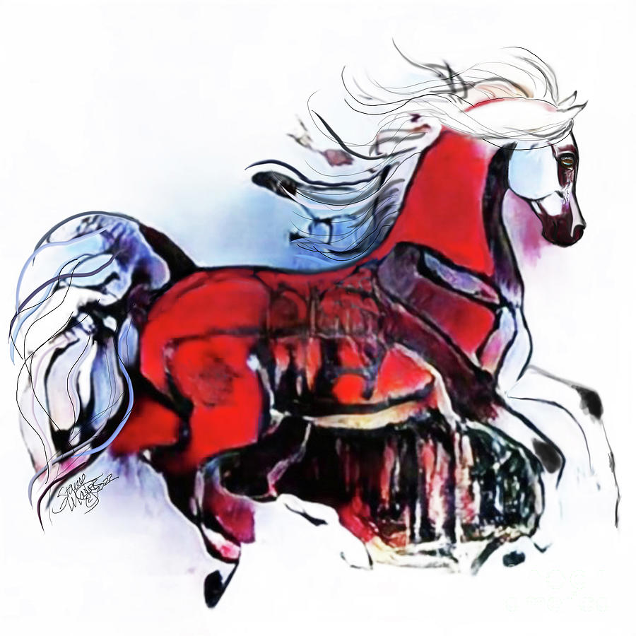 A Cantering Horse 005 Digital Art by Stacey Mayer