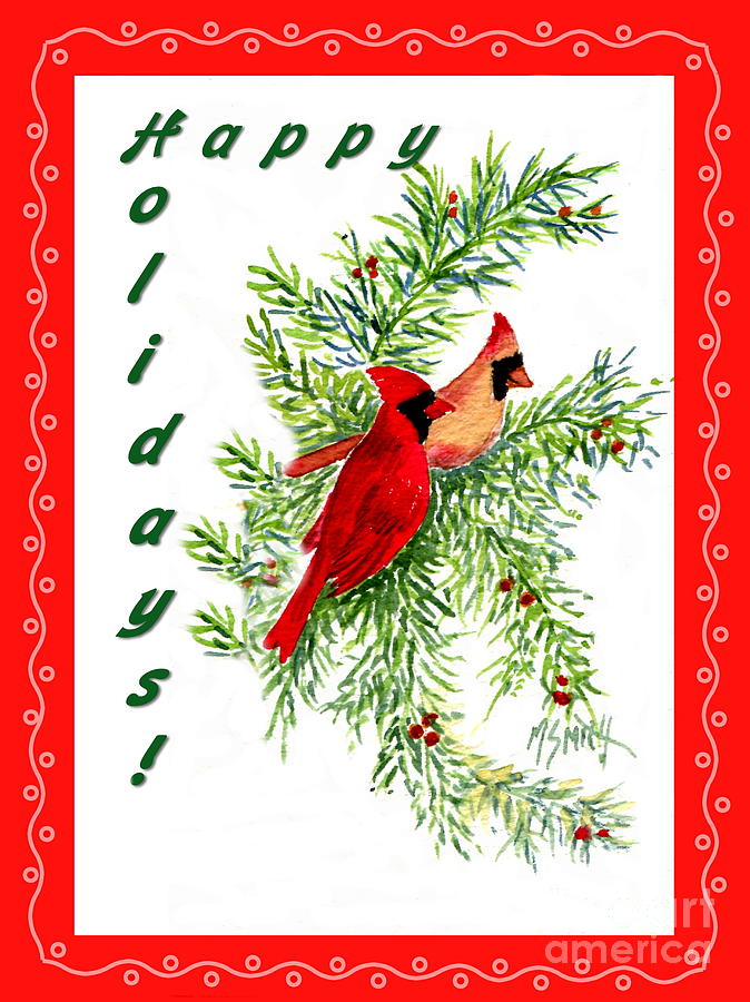A Cardinal Christmas Painting by Marilyn Smith