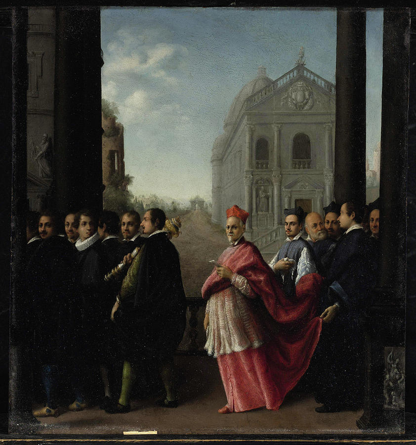 A Cardinals Procession 1621  Leoni Il Padovano Italian Painting by MotionAge Designs