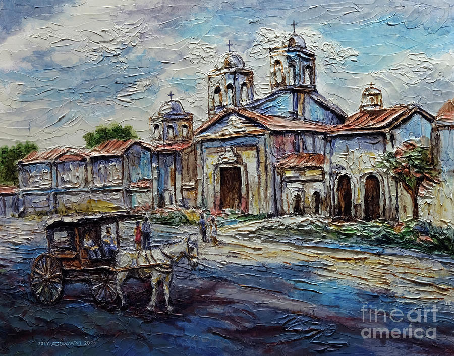 A Carriage by the Church Painting by Joey Agbayani