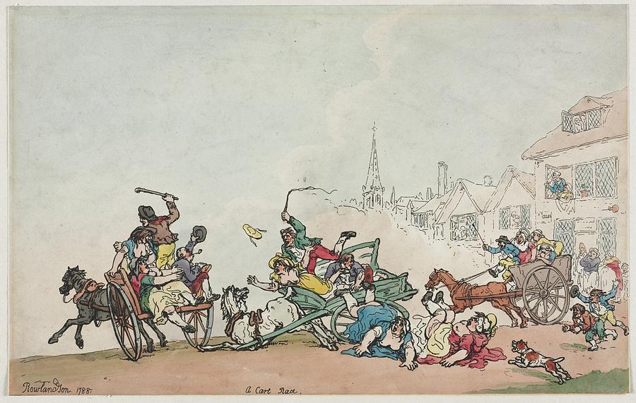 A Cart Race 1788 after Thomas Rowlandson British 1756 1827 Painting by MotionAge Designs