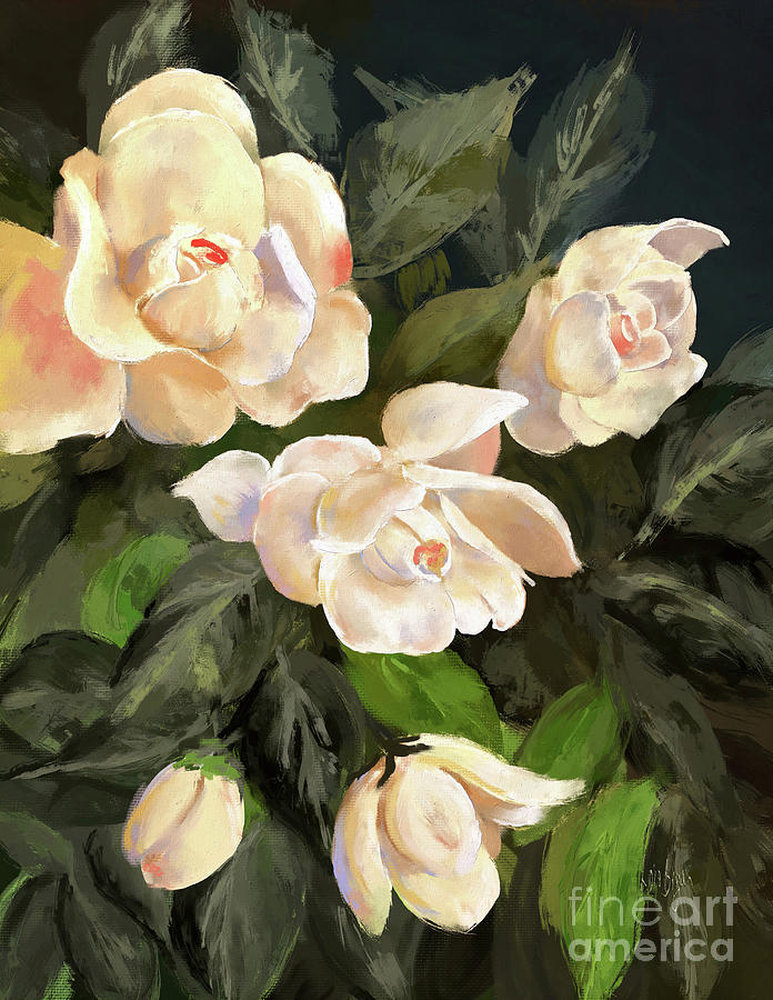 A Cascade of Roses Digital Art by Lois Bryan