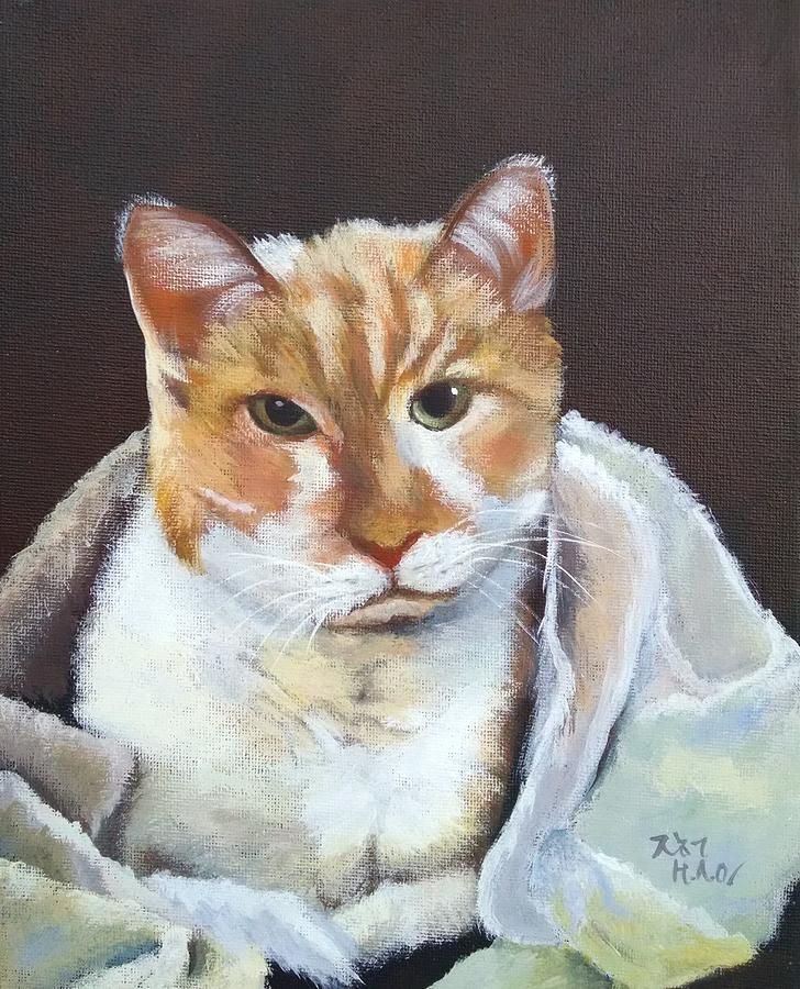Cat Painting - Duh by Helian Cornwell