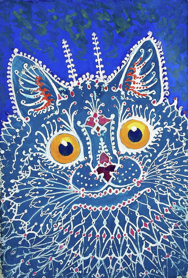 A cat in gothic style - Digital Remastered Edition Painting by Louis Wain