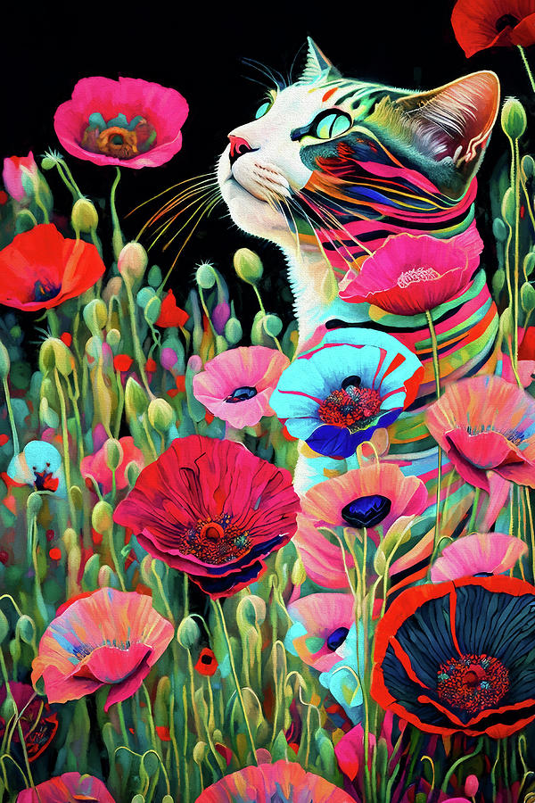 A Cat Named Poppy Digital Art by Peggy Collins