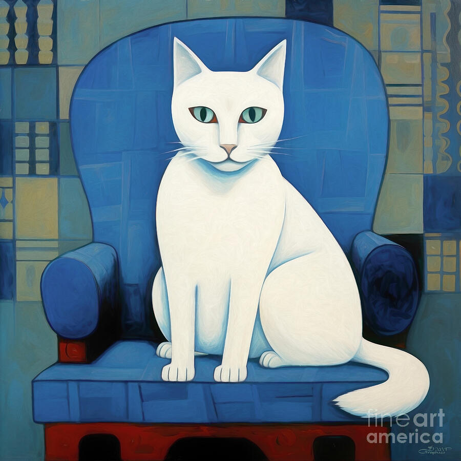 A Cat Named Snowflake Digital Art by Jutta Maria Pusl