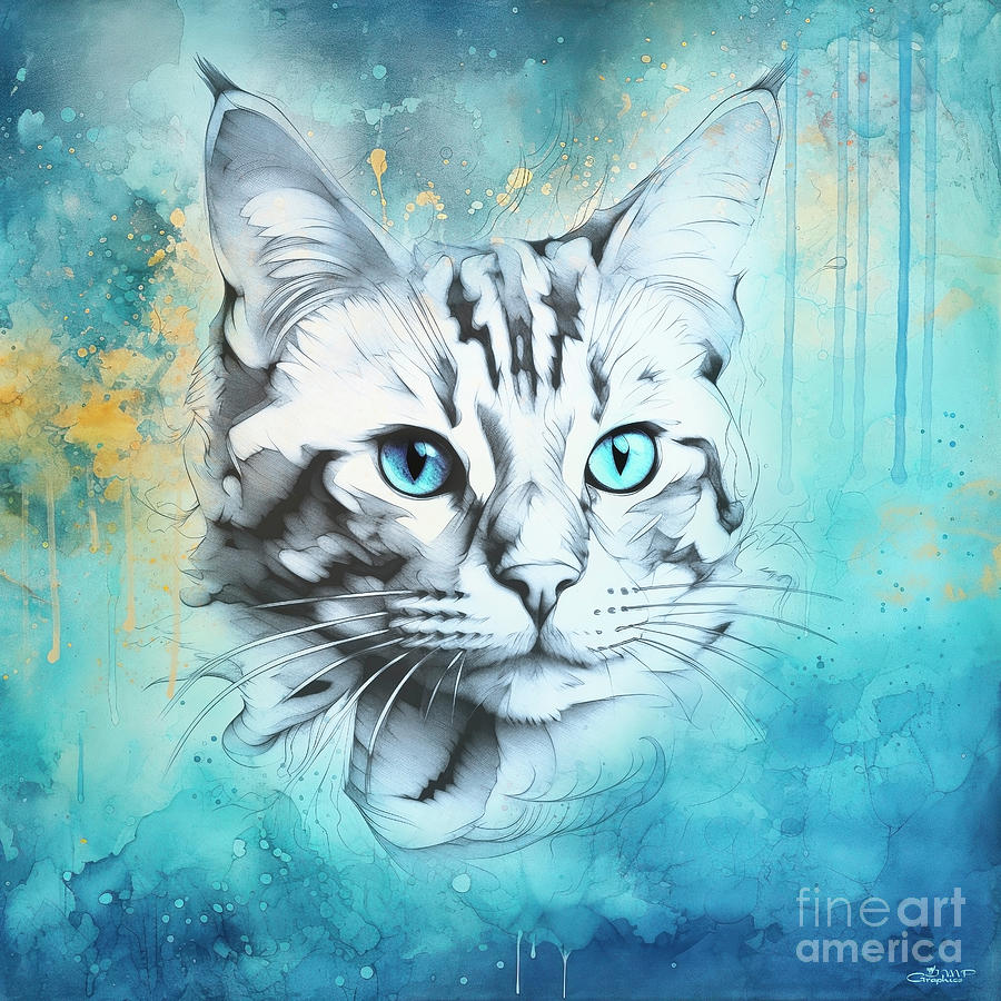 A Cats Gaze Digital Art by Jutta Maria Pusl