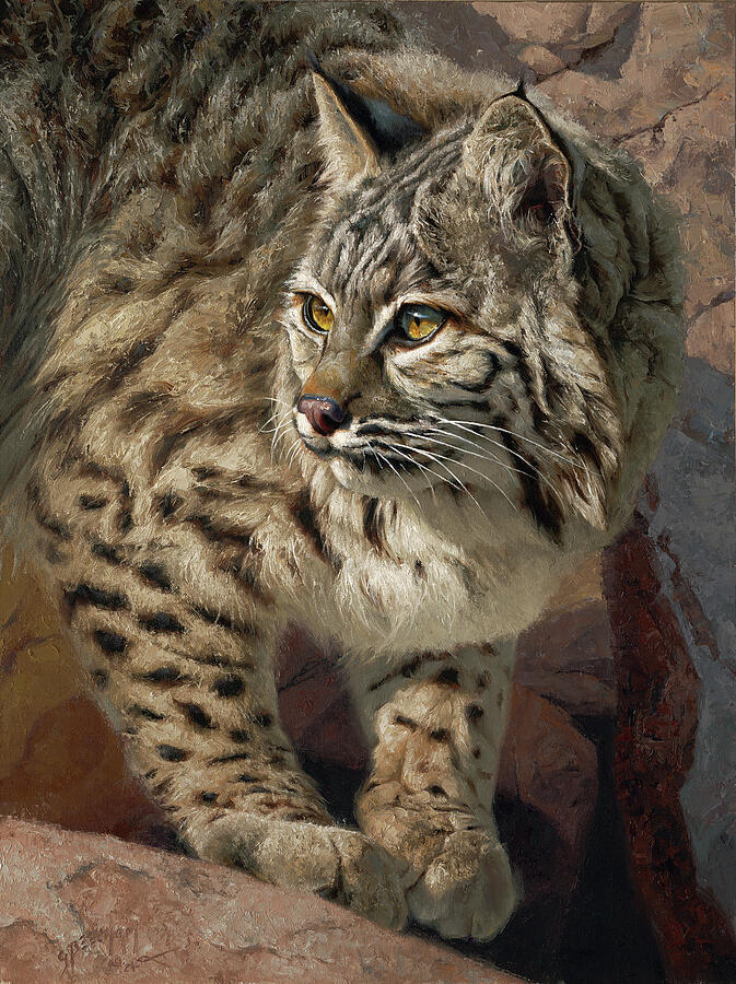 Wildlife Painting - A Cautious Step by Greg Beecham