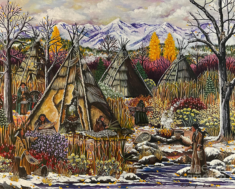 A Cayuse Thanksgiving  Painting by Jennifer Lake