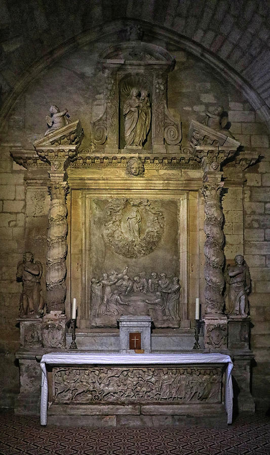 Candle Photograph - A Chapel Inside The Church of Saint Trophine by Dave Mills