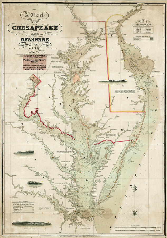 A Chart of the Chesapeake and Delaware Bays Compiled and Published By ...