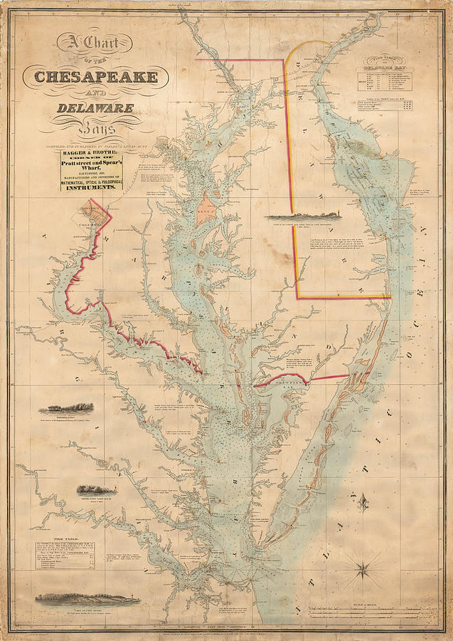 A Chart of the Chesapeake and Delaware Bays Compiled and Published By ...