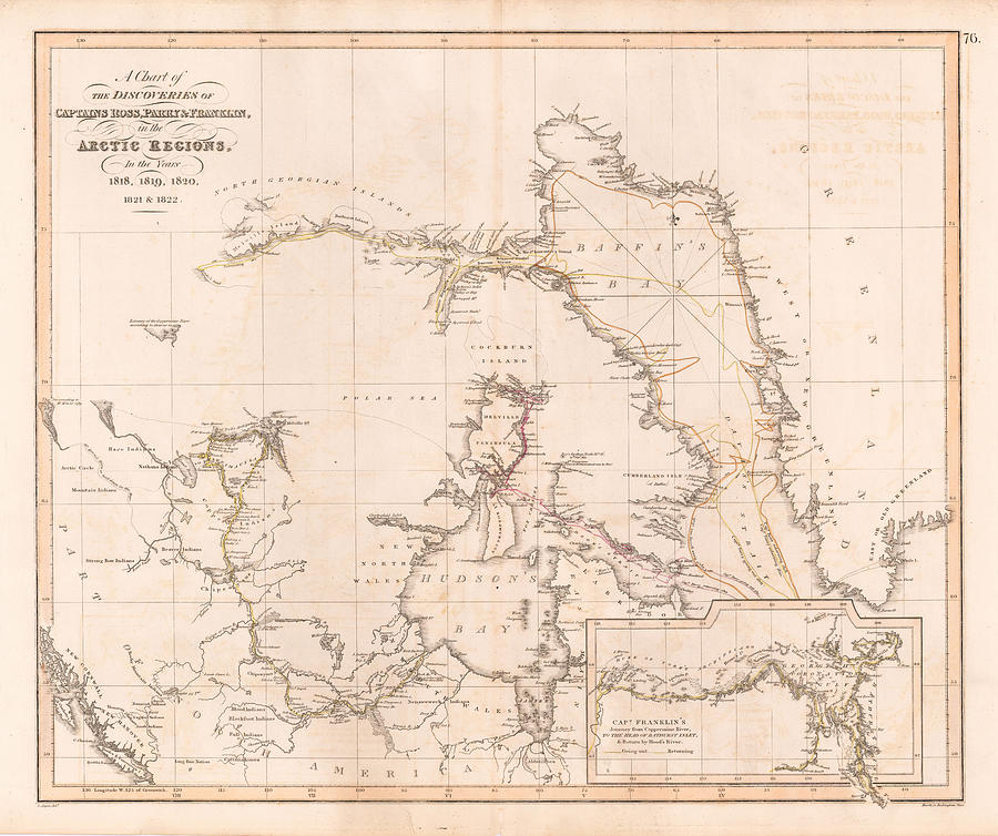 A Chart of the Discoveries of Captains Ross Parry Franklin in the ...