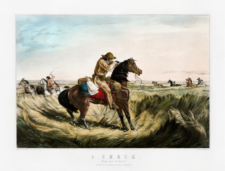 A Check - Keep Your Distance - Wild West - 1853 Painting by War Is Hell Store