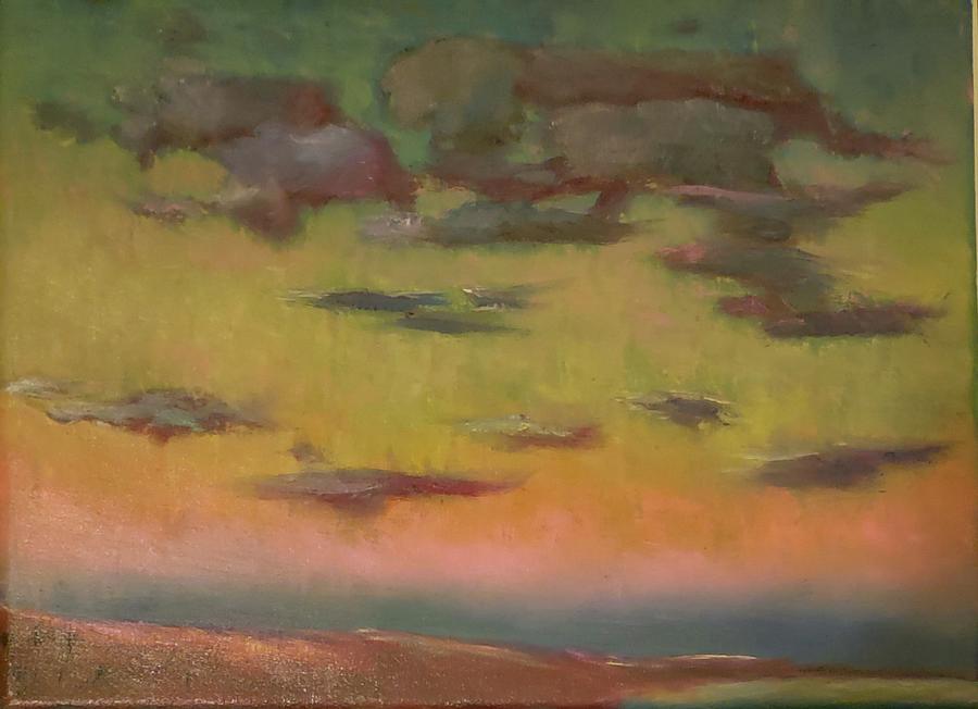 A Cheyenne January Sunset Painting by Joseph Eisenhart