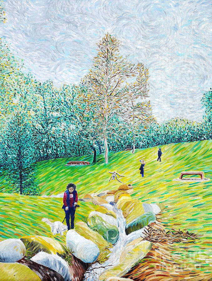 A Child Builds a Shelter Painting by Michel Cruz-Garcia A Child Builds a Shelter Painting by Michel Cruz-Garcia