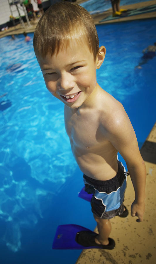 A Child Ready to Go Swimming Photograph by Design Pics Inc