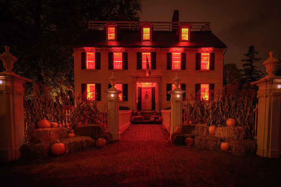  A chilling Halloween night in Salem, Massachusetts, at the Rope Photograph by Jeff Folger